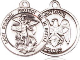 [0344SS5] Sterling Silver Saint Michael National Guard Medal