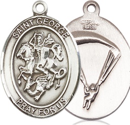 [8040SS7] Sterling Silver Saint George Paratrooper Medal