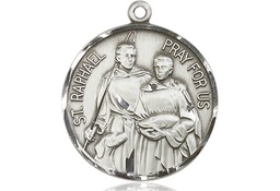 [0409SS] Sterling Silver Saint Raphael Medal