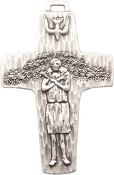 [0566SS] Sterling Silver Papal Crucifix Medal