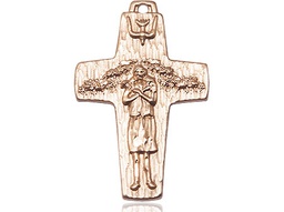 [0569GF] 14kt Gold Filled Papal Crucifix Medal