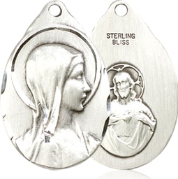 [0599SS] Sterling Silver Sorrowful Mother Medal