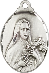 [0599TSS] Sterling Silver Saint Theresa Medal