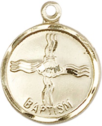 [0601BAGF] 14kt Gold Filled Baptism Medal