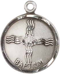 [0601BASS] Sterling Silver Baptism Medal