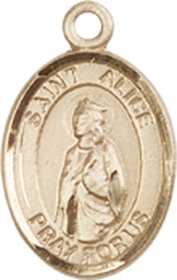 [9248KT] 14kt Gold Saint Alice Medal