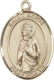 [7248KT] 14kt Gold Saint Alice Medal