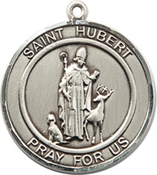 [8045RDSS] Sterling Silver Saint Hubert of Liege Medal