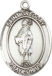 [8048SSY] Sterling Silver Saint Gregory the Great Medal - With Box