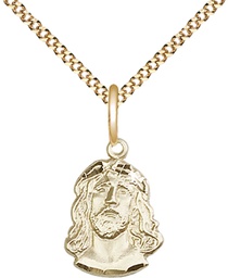 [0081GF/18G] 14kt Gold Filled Ecce Homo Pendant on a 18 inch Gold Plate Light Curb chain