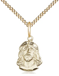 [0081GF/18G] 14kt Gold Filled Ecce Homo Pendant on a 18 inch Gold Plate Light Curb chain