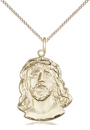 [0082GF/18GF] 14kt Gold Filled Ecce Homo Pendant on a 18 inch Gold Filled Light Curb chain