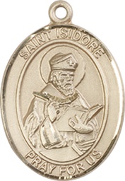 [8049GF] 14kt Gold Filled Saint Isidore of Seville Medal