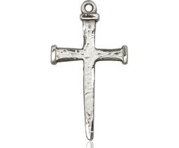 [0085SS] Sterling Silver Nail Cross Medal