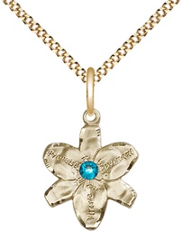 [0088GF-STN12/18G] 14kt Gold Filled Chastity Pendant with a 3mm Zircon Swarovski stone on a 18 inch Gold Plate Light Curb chain