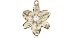 [0088GF-STN4] 14kt Gold Filled Chastity Medal with a 3mm Crystal Swarovski stone