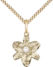 [0088GF-STN4/18G] 14kt Gold Filled Chastity Pendant with a 3mm Crystal Swarovski stone on a 18 inch Gold Plate Light Curb chain