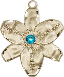 [0089GF-STN12] 14kt Gold Filled Chastity Medal with a 3mm Zircon Swarovski stone
