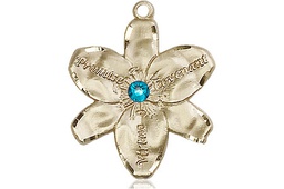 [0089GF-STN12] 14kt Gold Filled Chastity Medal with a 3mm Zircon Swarovski stone