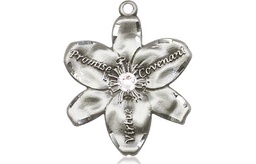 [0089SS-STN4] Sterling Silver Chastity Medal with a 3mm Crystal Swarovski stone