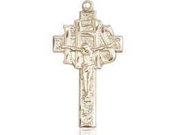 [0098GF] 14kt Gold Filled Crucifix-IHS Medal