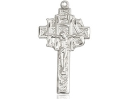 [0098SS] Sterling Silver Crucifix-IHS Medal