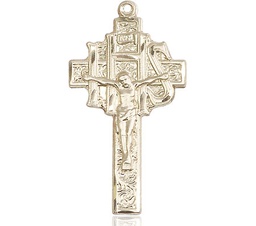 [0099GF] 14kt Gold Filled Crucifix-IHS Medal