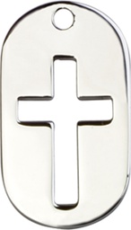 [0111DTSS] Sterling Silver Cross Dog Tag Medal