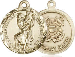 [0192GF3] 14kt Gold Filled Saint Christopher Coast Guard Medal