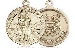[0193GF3] 14kt Gold Filled Saint Joan of Arc Coast Guard Medal