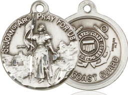 [0193SS3] Sterling Silver Saint Joan of Arc Coast Guard Medal