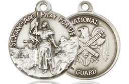 [0193SS5] Sterling Silver Saint Joan of Arc National Guard Medal