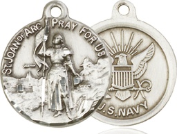 [0193SS6] Sterling Silver Saint Joan of Arc Navy Medal