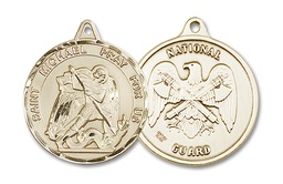 [0201GF5] 14kt Gold Filled Saint Michael National Guard Medal