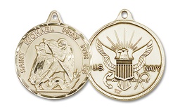 [0201GF6] 14kt Gold Filled Saint Michael Navy Medal