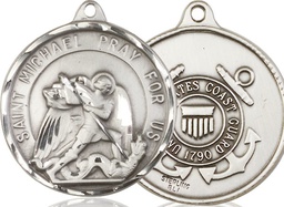 [0201SS3] Sterling Silver Saint Michael Coast Guard Medal