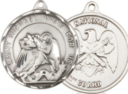 [0201SS5] Sterling Silver Saint Michael National Guard Medal