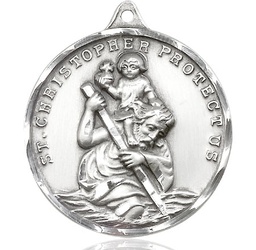 [0203CSS] Sterling Silver Saint Christopher Medal