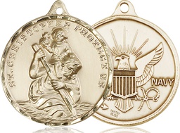 [0203GF6] 14kt Gold Filled Saint Christopher Navy Medal