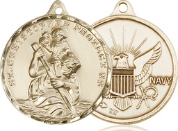 [0203GF6] 14kt Gold Filled Saint Christopher Navy Medal