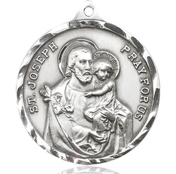 [0203KSS] Sterling Silver Saint Joseph Medal