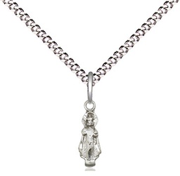 [0209SS/18S] Sterling Silver Infant Pendant on a 18 inch Light Rhodium Light Curb chain