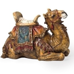 [RO-35213] 27" Scale 21"L Painted Seated Camel Fig - Christmas