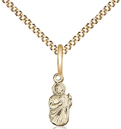 [0210GF/18G] 14kt Gold Filled Saint Jude Pendant on a 18 inch Gold Plate Light Curb chain