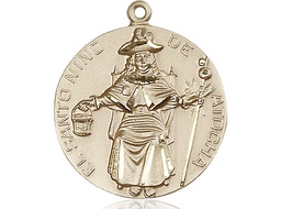 [4268KT] 14kt Gold Saint NiCB1o de Atocha Medal