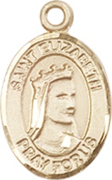 [9033KT] 14kt Gold Saint Elizabeth of Hungary Medal