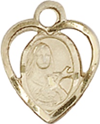 [5409KT] 14kt Gold Saint Theresa Medal