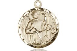 [5427KT] 14kt Gold Saint Genesius of Rome Medal