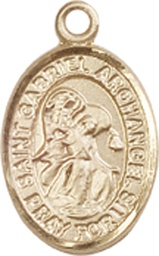 [9039KT] 14kt Gold Saint Gabriel the Archangel Medal