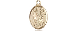 [9041KT] 14kt Gold Saint Genevieve Medal